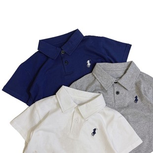 Children's Summer Lel Polo Shirt Boy's Half Sleeve Kids Top Handsome Baby Boy's Simple Korean Style Top Trendy