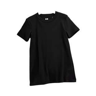 Japanese Women's Round Neck T-Shirt Short Sleeve Shoulder Solid Color White T Slim Fit Inner Base Shirt Top 25 Spring/Summer 474404