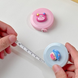 ins cross-border girl heart cartoon pull ruler portable tape measuring clothing waist three circumference measuring ruler portable soft ruler 1.5 m