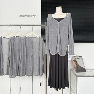 Niche Design Sense Lazy Style Футболка Новый летний солнцезащитный Свободный Топ Кардиган Серая тонкая верхняя блузка