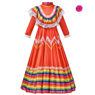 Mexican Ethnic Style Dance Dress Amazon New Halloween Costume June 1 School Stage Costume