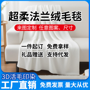 Flannel Blanket Thickeneded Customized Coral Velvet Double-Sided Printed Blanket Air Conditioning Blanket Cover Blanket Nap Blanket Gift Cross-Border