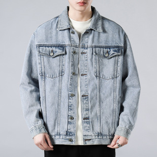 LKTM Men # Осенняя черная джинсовая куртка мужская корейская версия свободного стиля ретро дикая куртка топ