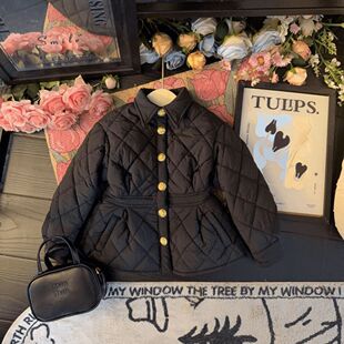 Girls autumn and winter coat 2024 new female baby western style net red cotton padded cotton fleece-lined warm outside...
