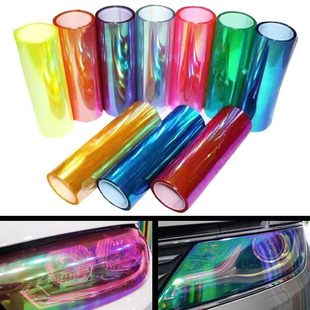 Cross-border car headlight magic color chameleon lamp film colorful lamp film PVC lamp protective film taillight color changing film
