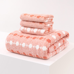 New Sweet Cone Shade Coral Fleece Printed Towel Bath Towel Set Water Absorbent Dry Hair Cross-border Gift Internet Celebrant