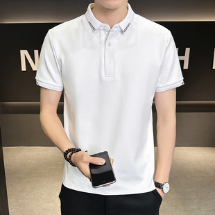 Short-sleeved T-shirt Men's Casual Half-sleeved Lapel Short-sleeved Cotton T-shirt 2025 Summer New Men's Polo Shirt Top