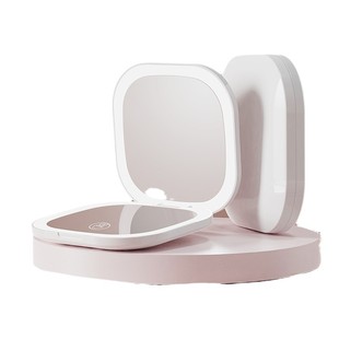 New LED Simple and Convenient Foldable Cosmetic Mirror Double-sided Mirror Beauty Mirror USB Rechargeable Beauty Mirror Household External Use