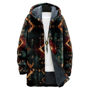 2024 Cross-border New Long-sleeved Hooded Sweatshirt Europe and America 3D Digital Printing Men's Casual Long-sleeved Hooded Jacket