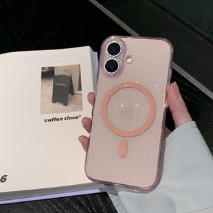 Применимо iPhone16 чехол для мобильного телефона блестит магнетизм яблоко 15proMax звездное небо TPU14 мягкая защита от падения