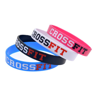 Трансграничные ювелирные браслеты Crossfit силиконовые браслеты для отдыха Фитнес Ручной Ручной Ручной Ручной браслет 1/2 дюйма раскраска