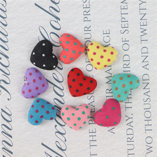 Children's Hair Accessories Heart-shaped Cloth Bag Buttons Hair Accessories Children's Cloth Accessories Korean Handmade Hair Accessories Diy Bag Cloth Buttons