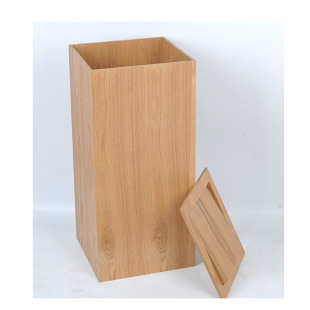 High Wooden Trash Can with Lid Simple Modern Japanese Style Home Large Hotel Commercial Living Room Office Dining Room