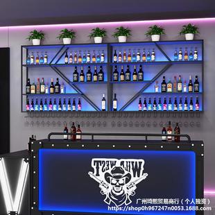 Art Bar Bar Wall-Mounted Wine Rack Wall Luminous Storage Rack Creative Liquor Cabinet Restaurant Red Grape Beer Rack