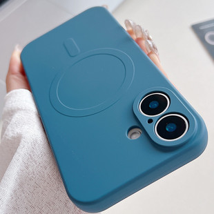 Suitable for iphone16 liquid magnetic mobile phone case Apple 16promax silicone 15 simple 14 cross-border 13 soft case