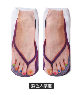 Shake the same creative flip-flops pattern funny socks spring and summer thin socks breathable with boat Socks