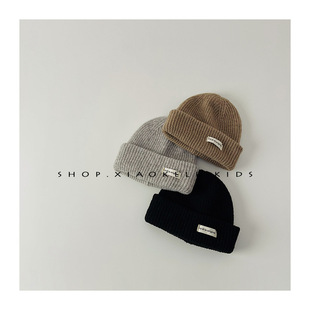 Korean Ins Children's Wool Hat Autumn and Winter Western Style All-match Baby Knitted Ear Protection Hat Boy's and Boy's Wool Hat Cold Hat