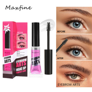 Cross-border makeup MAXFINE hose transparent eyebrow cream waterproof non-blooming shaping long-lasting liquid quick-drying eyebrow gel