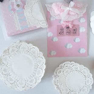 Flower Base Paper Gift Decoration Round Lace DIY Packaging Material Advanced Sense Fresh Girl Atmosphere Sense Card Pattern