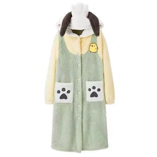 Paccha собака пижама женская осень-зима милый мультфильм коралловый бархат пара ночная одежда фланелевая мужская домашняя одежда теплая