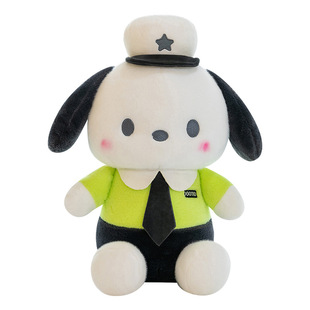 Cartoon Sheriff Parchal Plush Doll Police Uniform Puppy Large Pillow Exchange Doll Children's Gift Wholesale