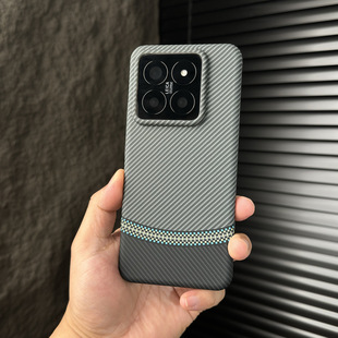Carbon Fiber Pattern Luminous Suitable for Xiaomi 14 Mobile Phone Case Skin-feeling All-inclusive Kevlar Frosted Xiaomi 13 Drop-resistant Hard Case
