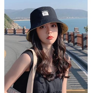 Fisherman's Hat Women's Spring and Summer Korean Style Trendy Sun Protection Sun Hat Japanese Style Small Rim All-match Double-sided Sun Hat Basin Hat