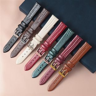 Bright Lizard Leather Strap Fashion High Texture Soft Waterproof Leather Strap for Small Sugar Green
