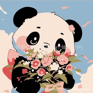 New digital oil painting children's crayons small new animation coloring painting oil painting high sense living room decorative painting