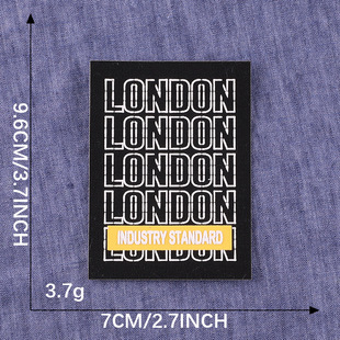 Printing standard accessories hole repair subsidy embroidery leather down jacket patch English letter self-adhesive cloth patch