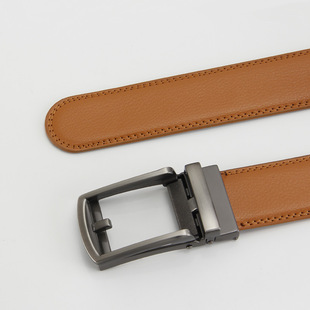 Duli Road reverse pull buckle belt 3.5 Automatic buckle two-layer cowhide belt men's casual cross-border special belt