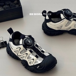 Children's Shoes Children's Breathable Sports Sandals 2025 Summer New Boys' Rotating Buckle Mesh Casual Shoes Girls