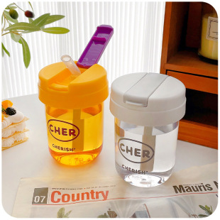 Internet Celebrity Mini Ton Cup High-Looking Ins Style Girls Straw Cup Portable Office Car Plastic Cup Customization