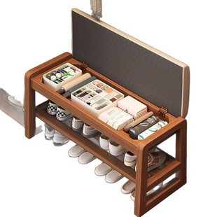 Solid Wood Shoe Changing Stool Seatable Bench Household Door Storage Stool New Simple Small Shoe Cabinet