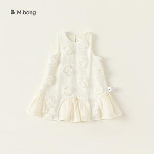 Bong Select Baby Girl dress Summer New Korean Style Fairy Dress Three-Dimensional Flower Sleeveless Vestibule Dress Children's Wear Skirt