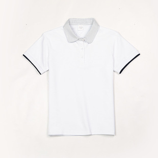 School Uniform for Primary School Students Boys' Summer Pure Cotton Polo Shirt Pure White Girls' Half-sleeved Children's White Lapel Short-sleeved T-shirt