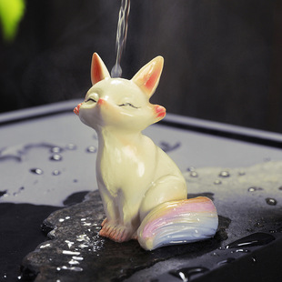 BK9K wholesale color changing little fox tea pet cute personalized tea treasure tea table small ornaments tea ceremony Tea play tea set