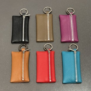 Tc First Layer Cowhide Buckle Key Bag Genuine Leather Soft Key Access Card Cosmetics Bag Mini Coin Lipstick Bag