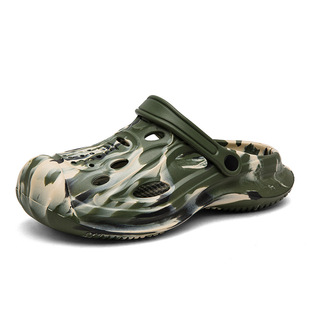 2025 New Men's Shoes Breathable Deodorant Hole Shoes Fashionable All-match Beach Shoes Summer Men's Camouflage Sandals
