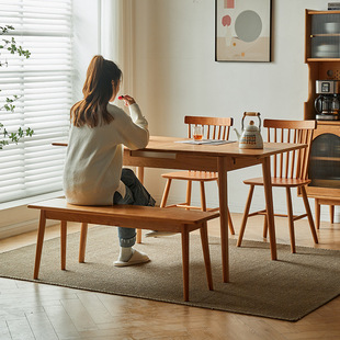 Nordic All-Solid Wood Retractable Dining Table Small Apartment Dining Table and Chair Combination Folding Household Log Oak Simple Dining Table