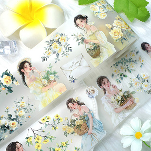 New in stock hand account tape flower figure pet whole volume material diy collage decoration cycle hand account wholesale