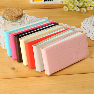 Soft leather a7 pocket long notebook small picture book blank mini portable small picture book thickened color pages