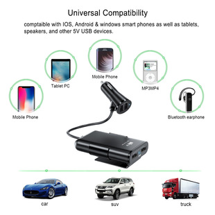 QC3.0 qc3.0 12A автомобильное зарядное устройство три QC3.0 2.4A быстрая зарядка 4 рта с проводом
