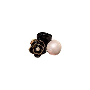 French Pearl Camellia Hair Clip Women's Forehead Bangs Clip Elegant Temperament Hair Clip Princess Hair Clip Headgear