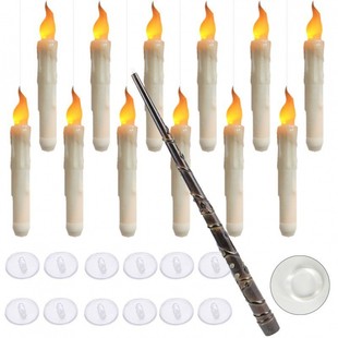 Cross Border Candle Lamp Hanging Magic Wand Remote Control Hook Halloween Christmas Decoration Long Rod Magic Wand Electronic Candle