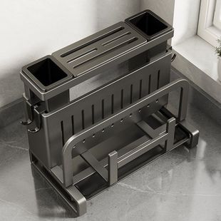 Kitchen Knife Rack Storage Rack Kitchen Knife Chopping Board Pot Cover Integrated Storage Rack Countertop Multifunctional Cutting Board Knife Storage Rack