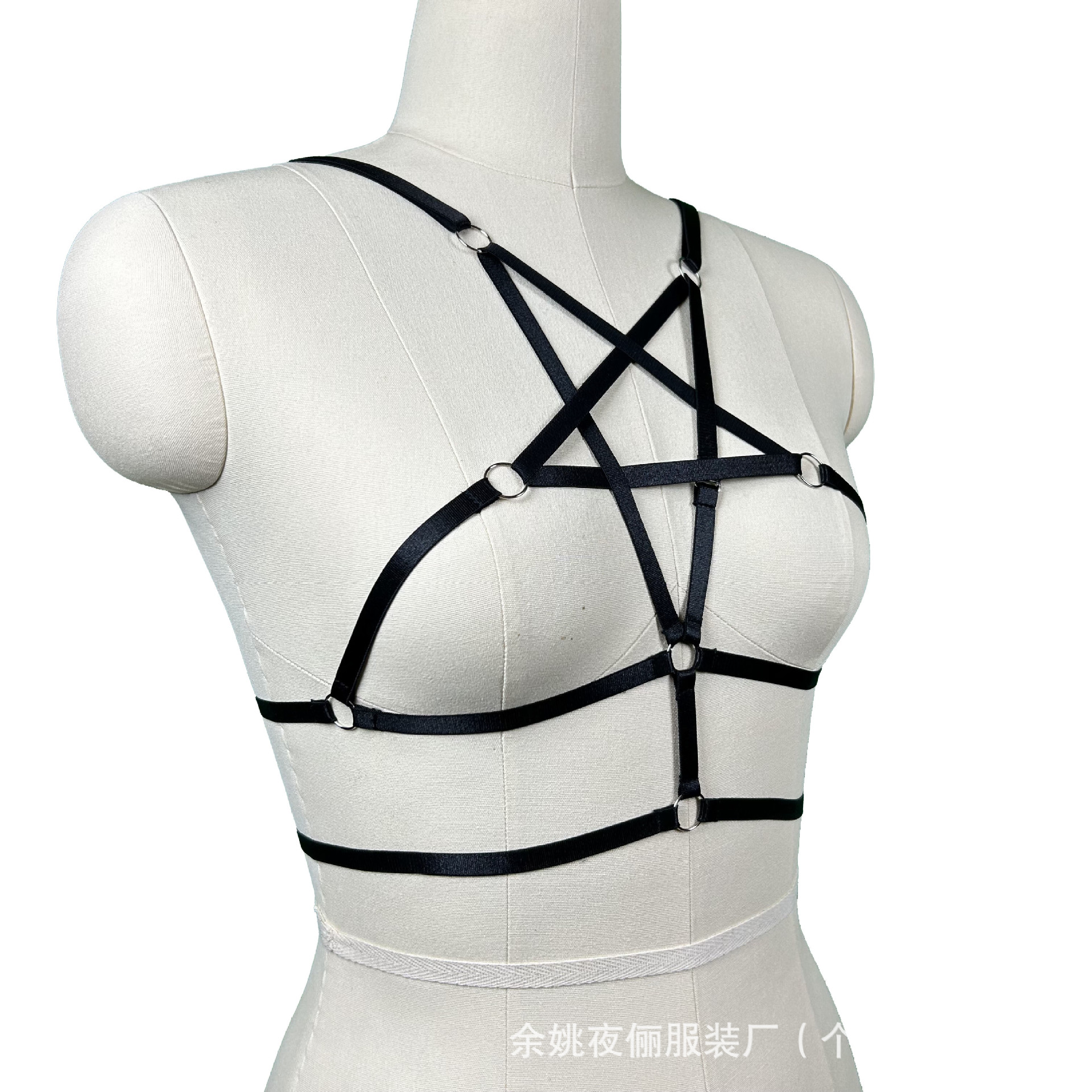 Cross-border source sexy underwear sexy bra strap hollow five-pointed star wire harness cage underwear elastic bra