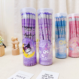 Cartoon children's Sanrio pencil with rubber head HB wooden pencil writing painting calligraphy sketch pen 30 tube pack