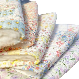 40 PCs quilted cotton cotton digital printing Korean style small floral cloth quilted cotton-padded jacket cotton-padded coat bag for autumn and winter