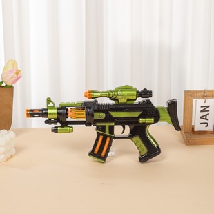 Children's electric sound and light gun toy music gun voice overlord gun boy rifle flash voice gun vibration grab